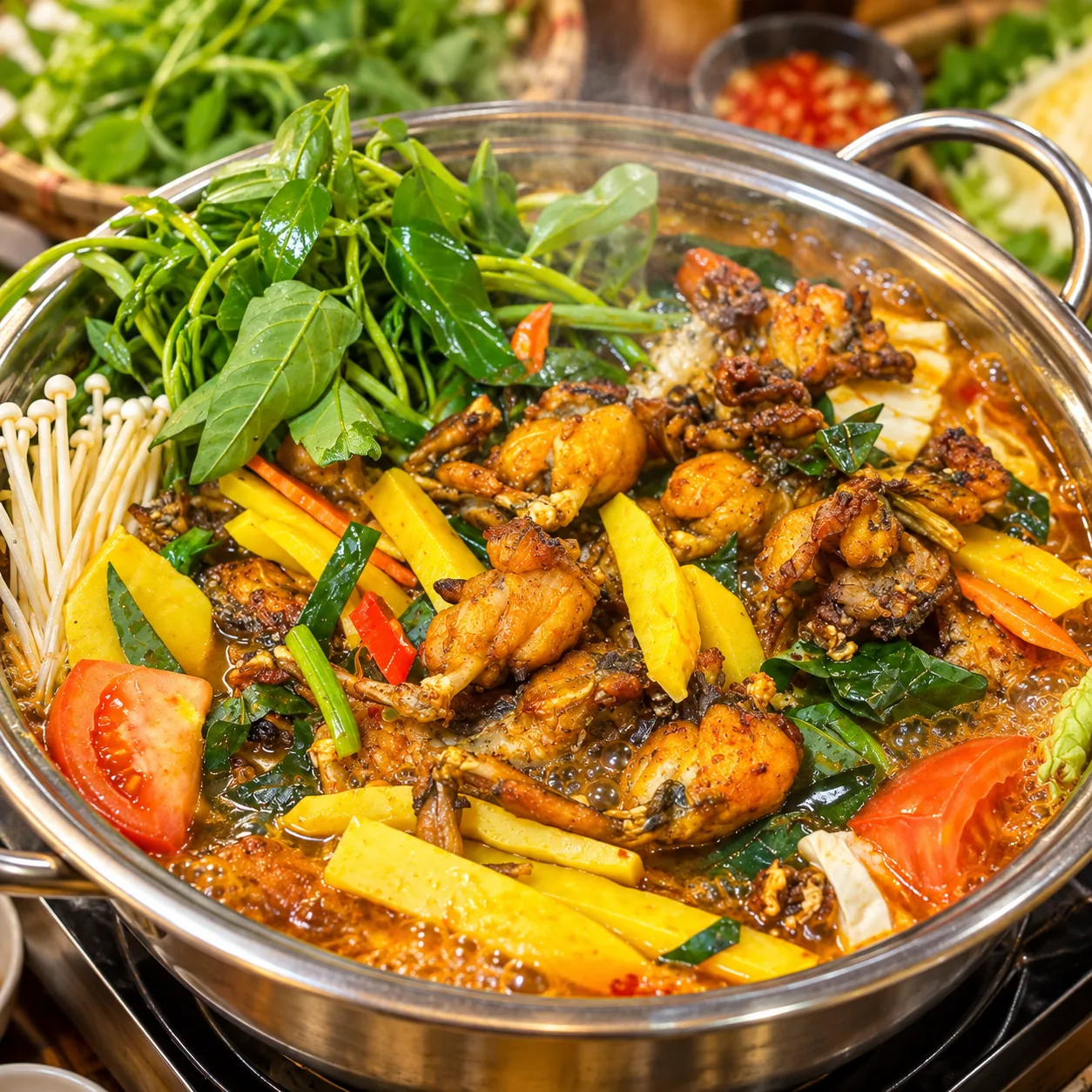 Lẩu ếch măng cay
