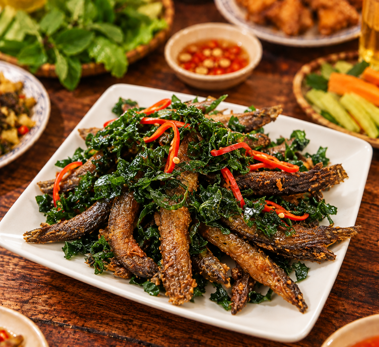 Cá trạch chiên lá lốt