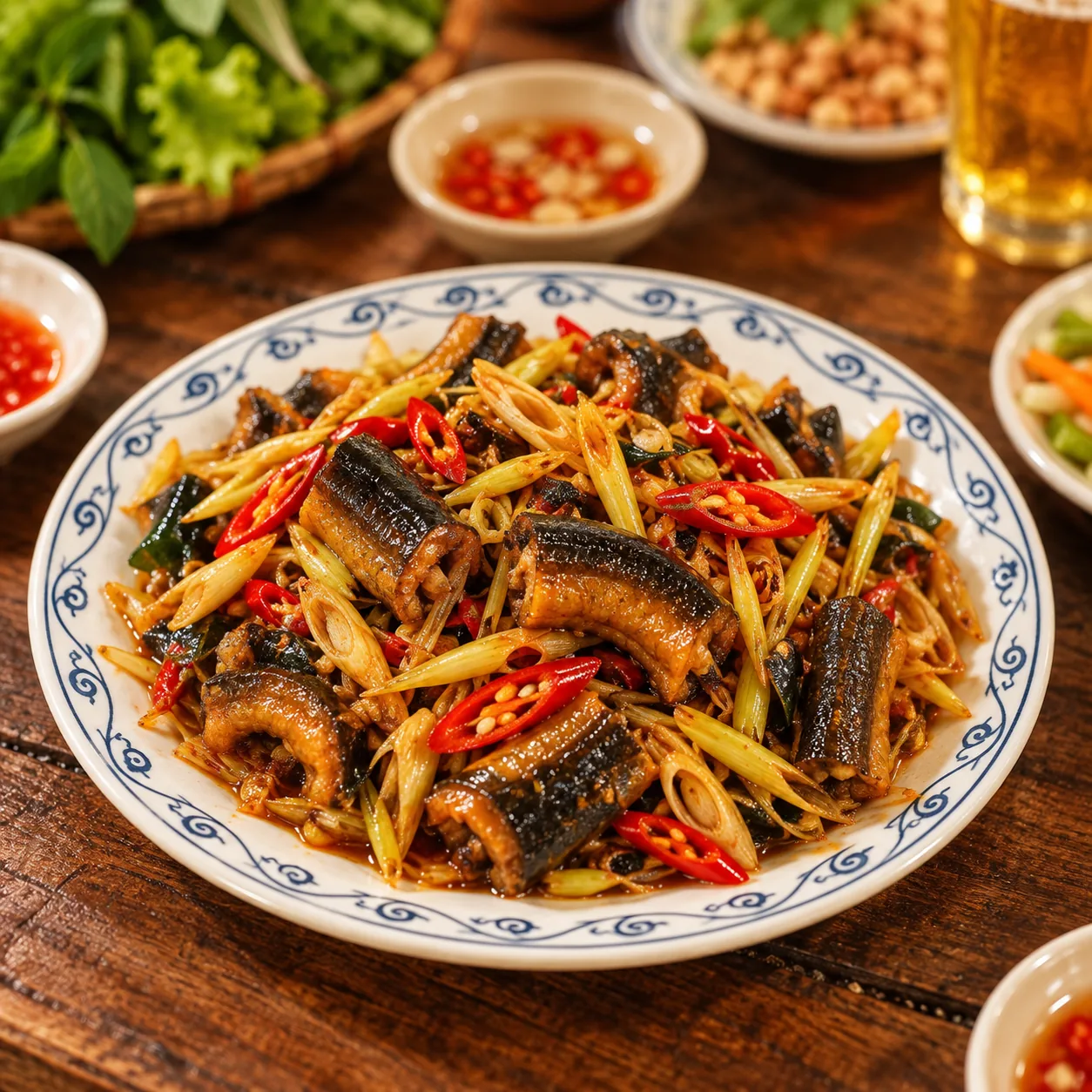 Lươn xào sả ớt