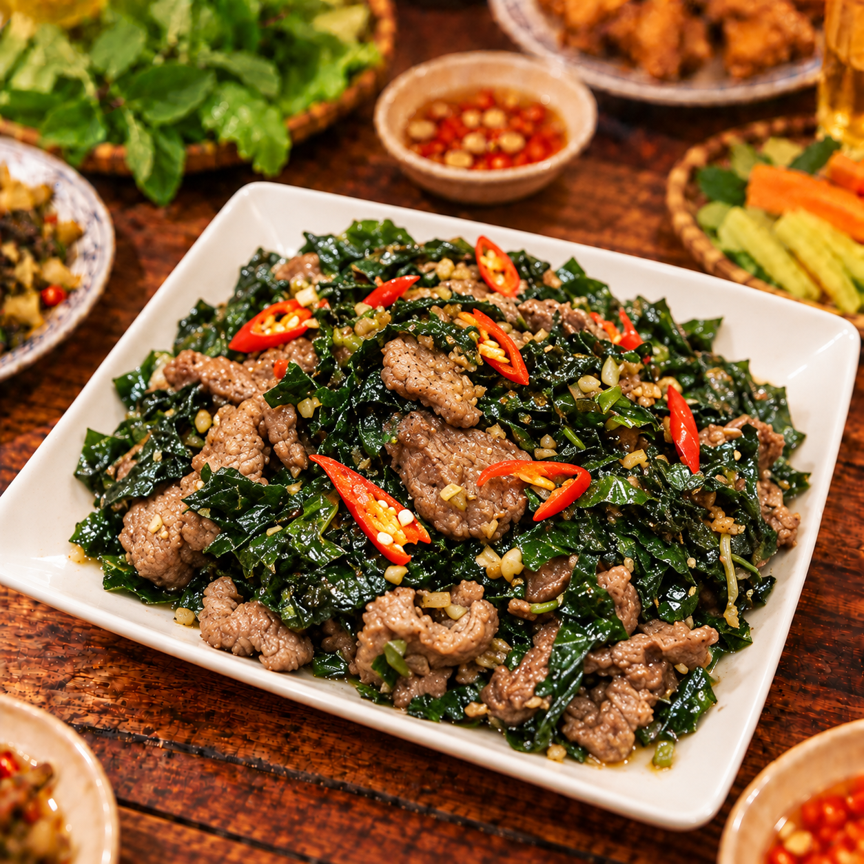 Thịt trâu xào lá lốt