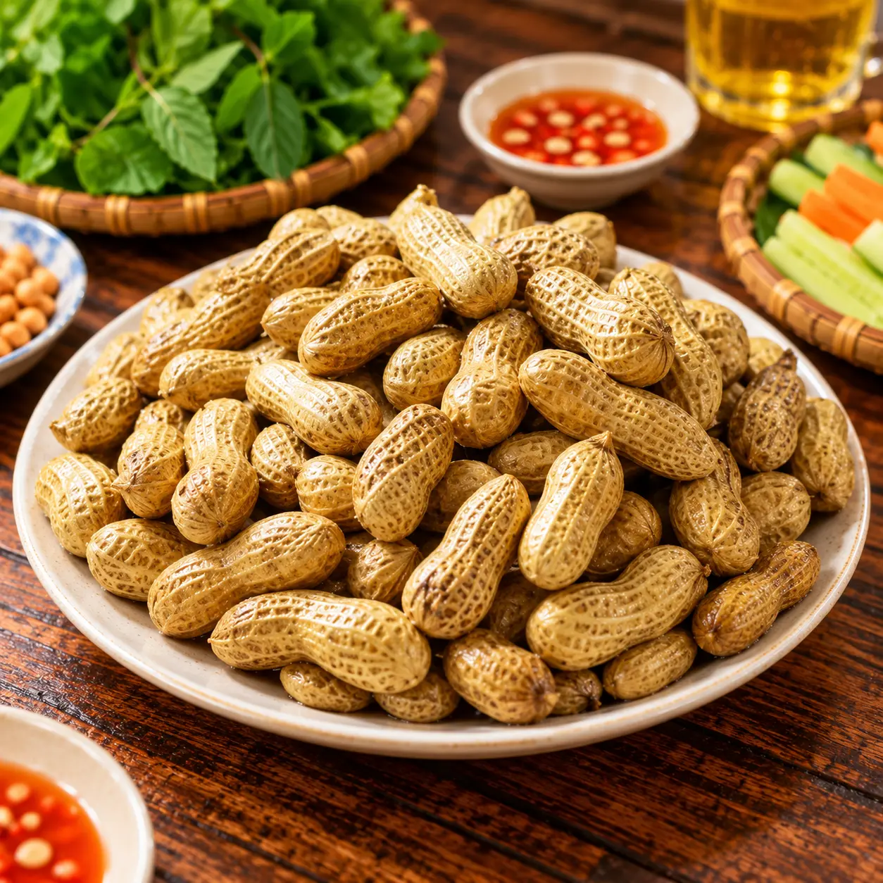 Lạc luộc hoặc rang