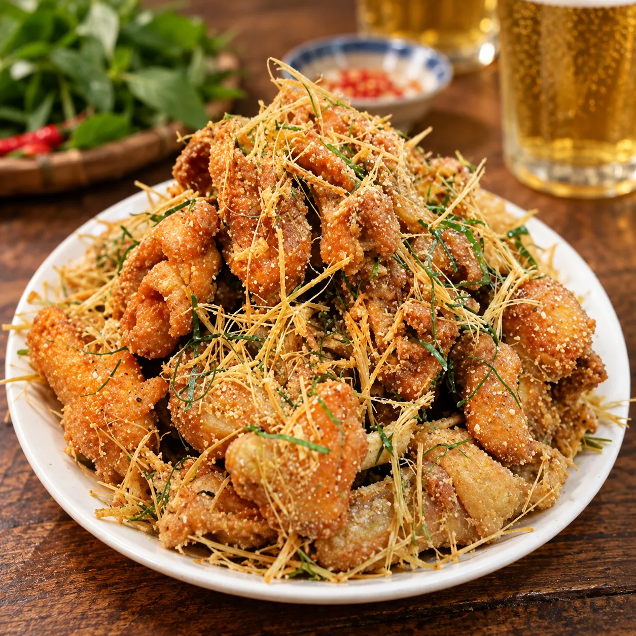 Gà luộc, rang muối, xào gừng hoặc chưng mắm